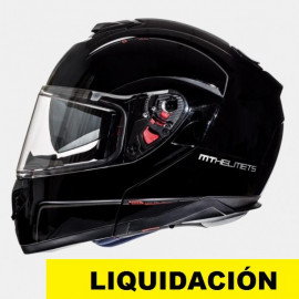 MT casco moto modular Atom SV Solid negro brillo