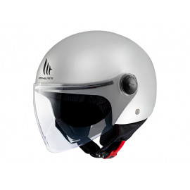 MT casco moto jet Street S 06 blanco brillo