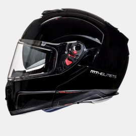 MT casco moto modular Atom SV Solid negro brillo