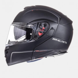MT casco moto modular Atom SV Solid negro mate