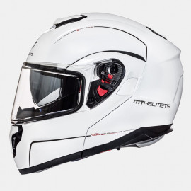 MT casco moto modular Atom SV Solid blanco