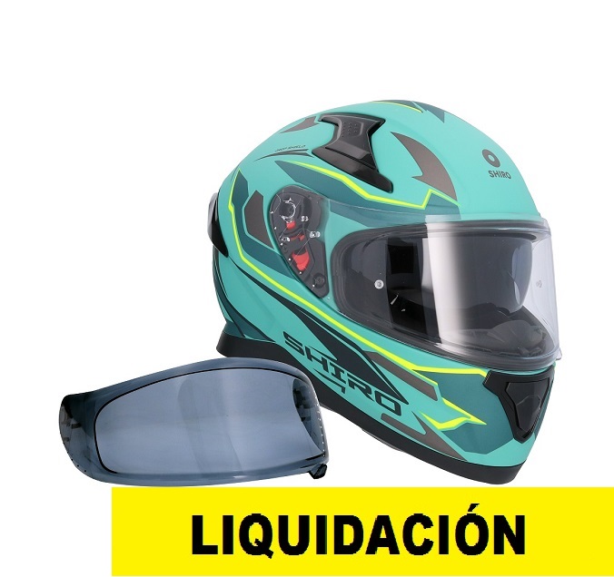 Shiro Casco Moto integral Katana Sharp verde mate