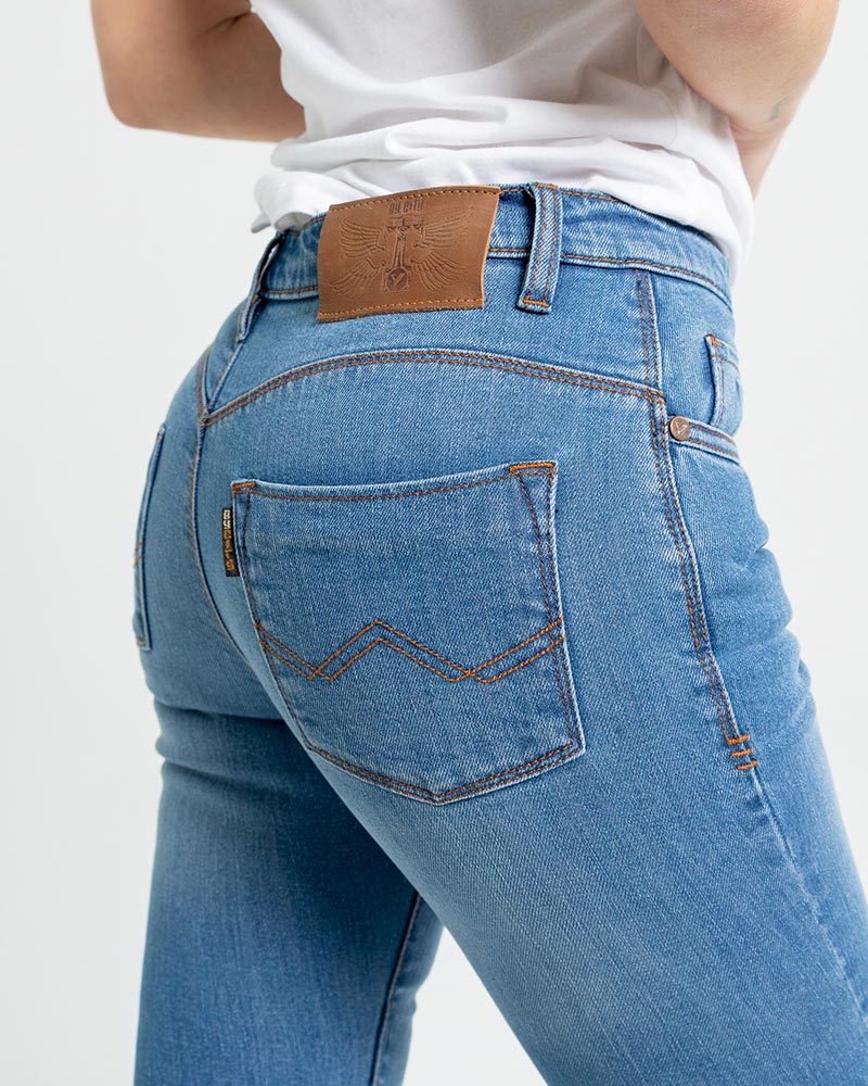 By City pantalón vaquero moto mujer Route II claro - Imagen 2