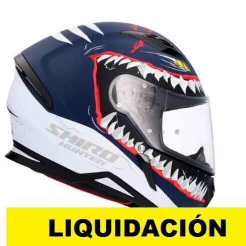 Shiro Casco Moto integral 890 Hunter Shark azul