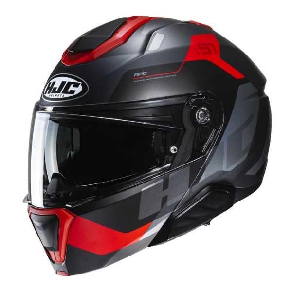 HJC Casco moto modular I91 Carst MC1SF rojo