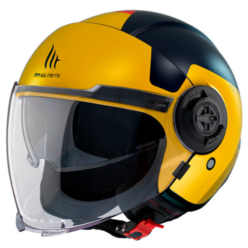 MT casco moto jet Viale SV S Beta D3 amarillo