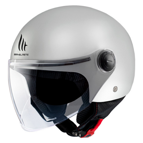 MT casco moto jet Street S 06 blanco brillo