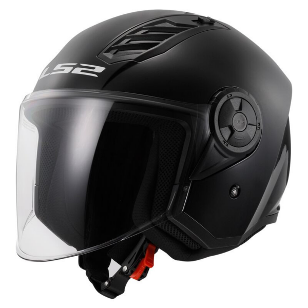 LS2 casco moto jet Airflow II 06 negro brillo