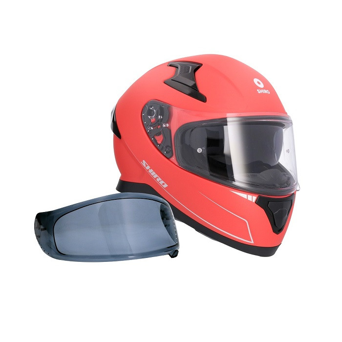 Shiro Casco Moto integral Katana rojo mate