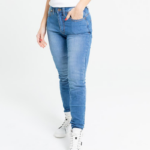 By City pantalón mujer vaquero moto Bull azul claro