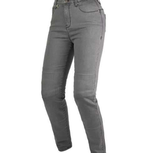 By City pantalón mujer vaquero moto Bull gris