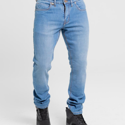 By City pantalón vaquero moto Bull azul claro