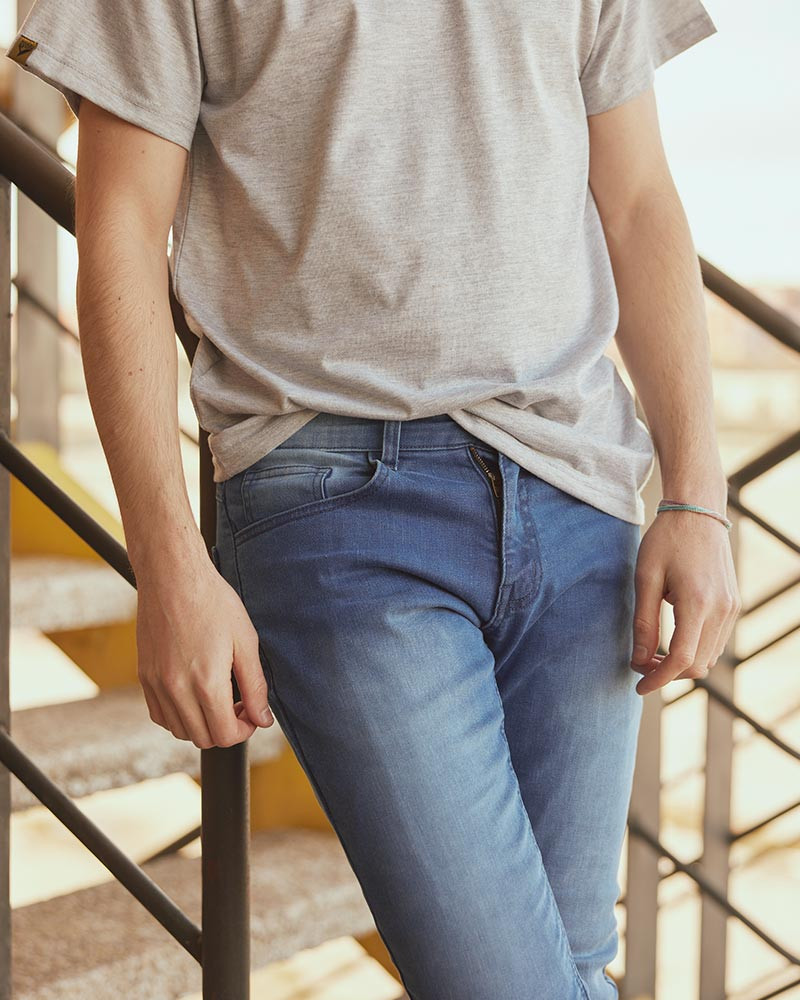 By City pantalón vaquero moto Route II azul claro - Imagen 5