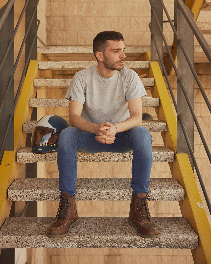 By City pantalón vaquero moto Route II azul claro - Imagen 6