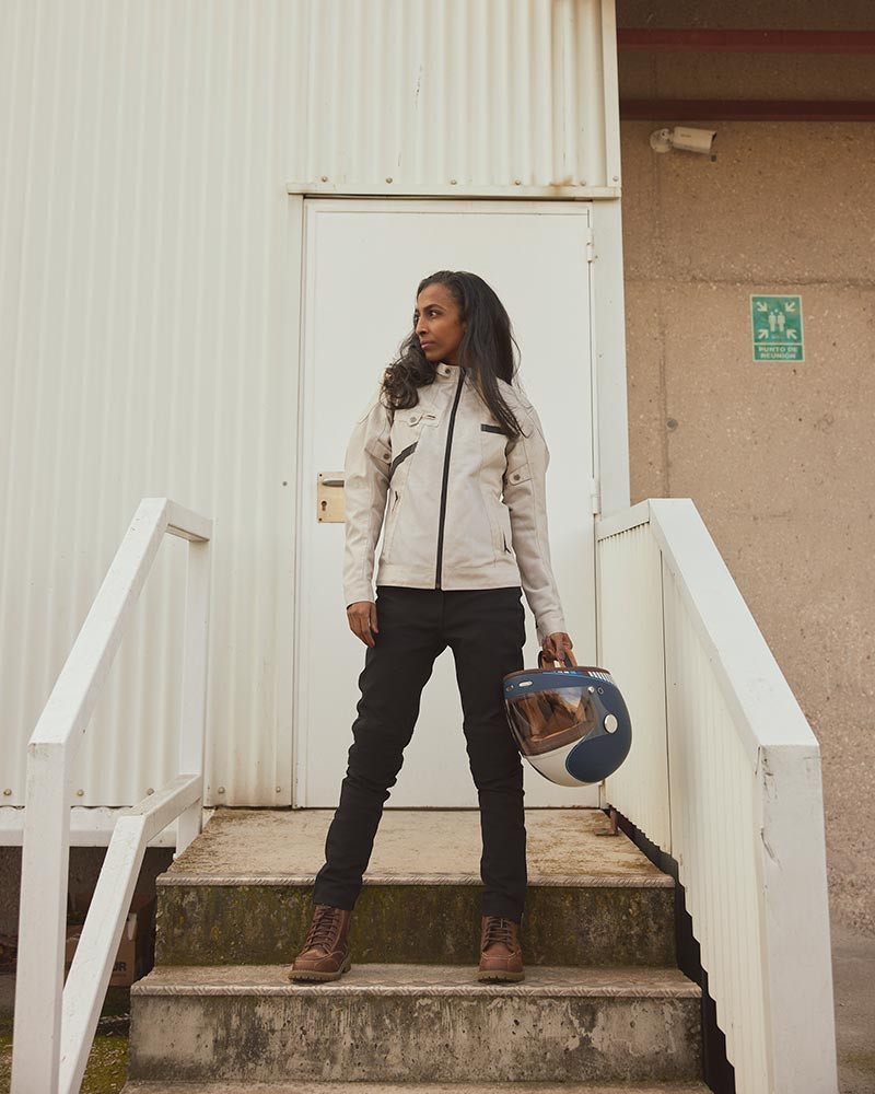 By city chaqueta moto mujer verano Route blanca - Imagen 3