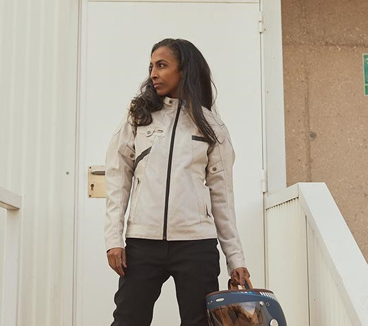 By city chaqueta moto mujer verano Route blanca - Imagen 2