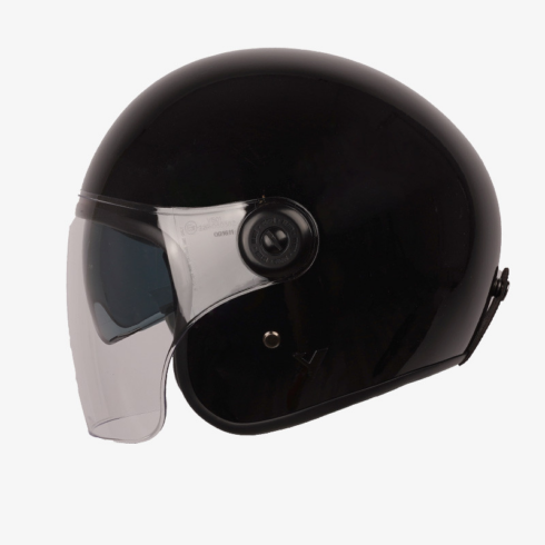 By City casco moto jet The City negro brillo