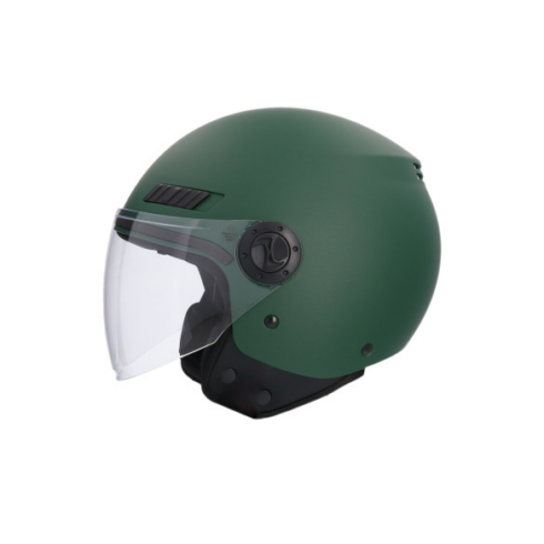 Shiro casco moto jet SH62 verde mate
