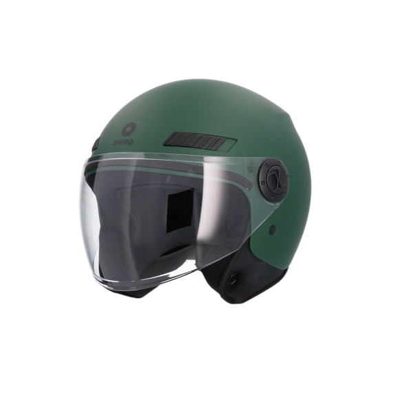 Shiro casco moto jet SH62 verde mate - Imagen 2