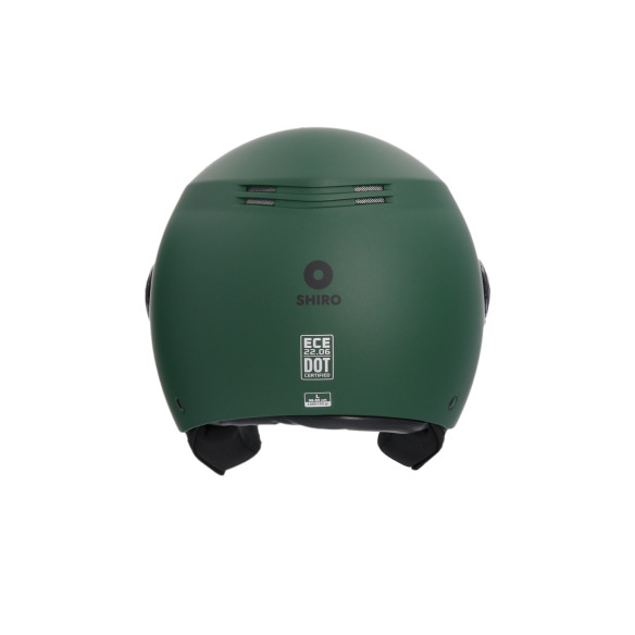 Shiro casco moto jet SH62 verde mate - Imagen 3