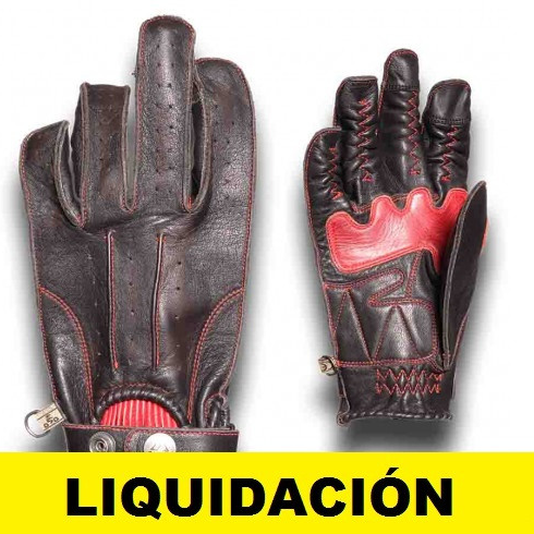 By City guantes moto piel Skin rojo