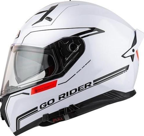 NZI casco moto integral Go Rider Stream Duo Nouveau blanco