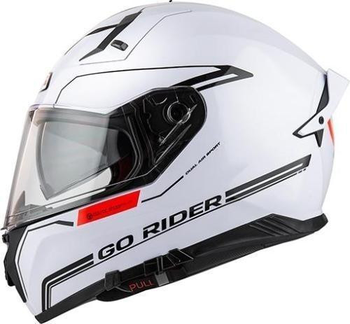 NZI casco moto integral Go Rider Stream Duo Nouveau blanco