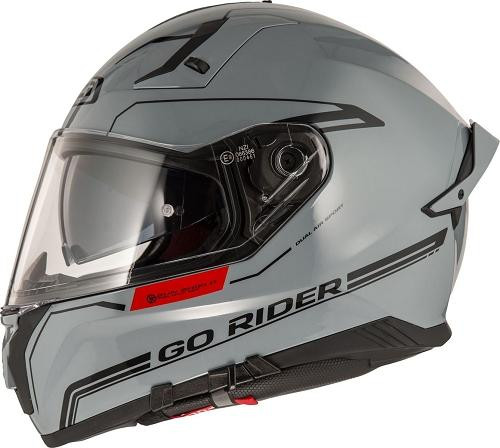 NZI casco moto integral Go Rider Stream Duo Nouveau gris