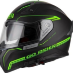 NZI casco moto integral Go Rider Stream Duo Nouveau negro fluor mate