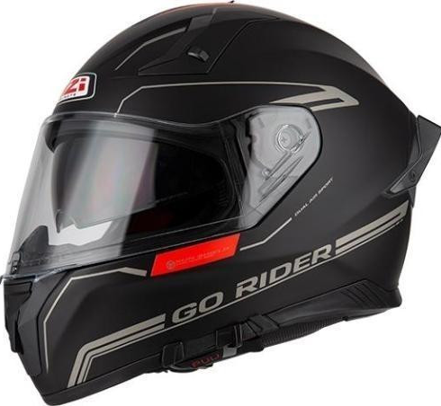 NZI casco moto integral Go Rider Stream Duo Nouveau negro mate