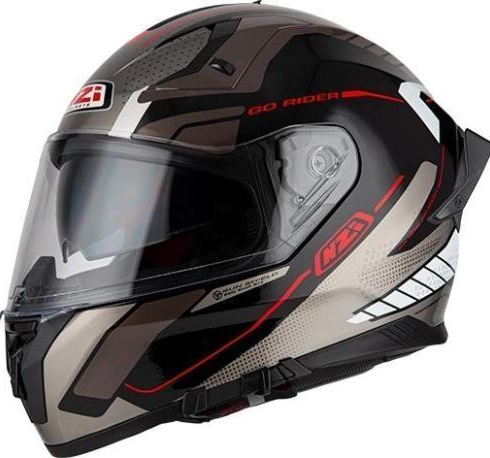 NZI casco moto integral Go Rider Stream Duo Motion antracita rojo