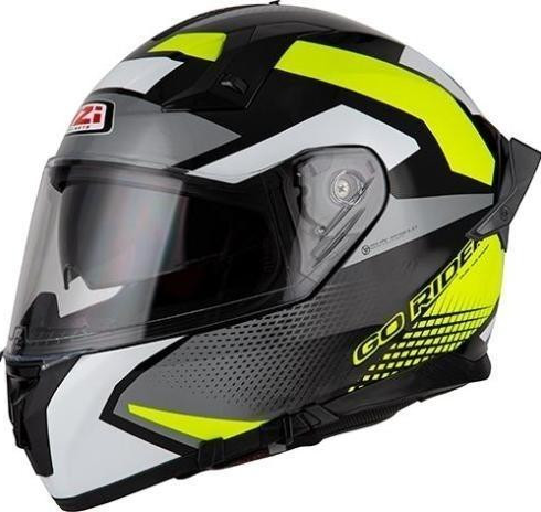 NZI casco moto integral Go Rider Stream Duo Quadri gris fluor