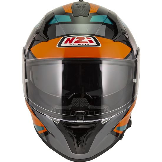 NZI casco moto integral Go Rider Stream Duo Quadri naranja azul mate - Imagen 7