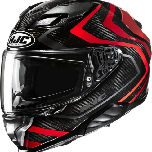 HJC casco moto integral F71 Carbon nevio MC1 Rojo