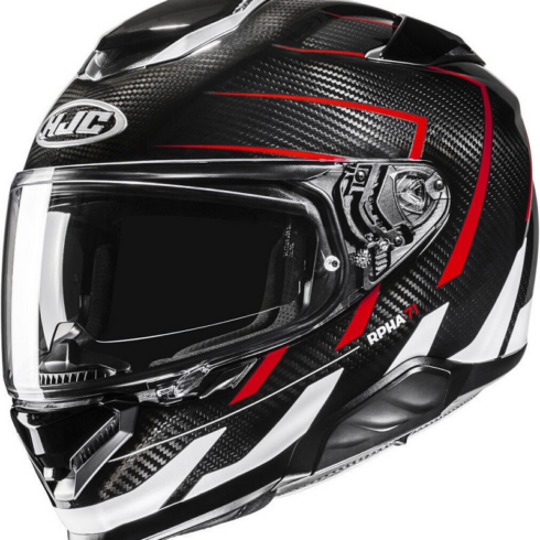 HJC casco moto integral RPHA 71 Carbono Cano MC1 rojo