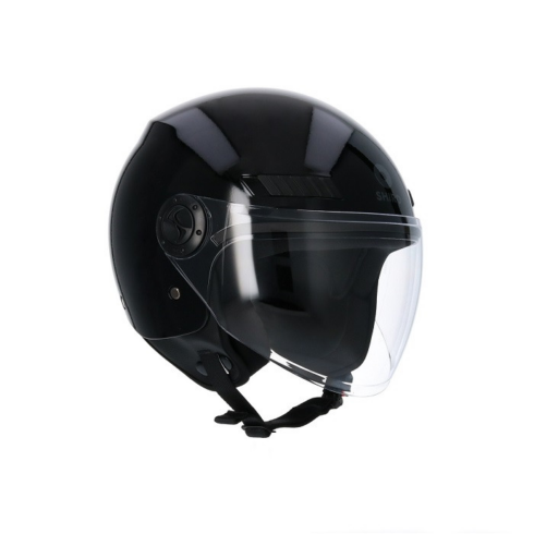 Shiro casco moto jet SH62 negro brillo