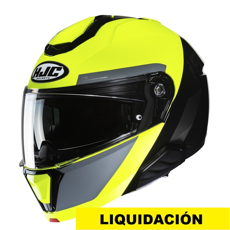 HJC Casco moto modular I91 Bina MC3H fluor