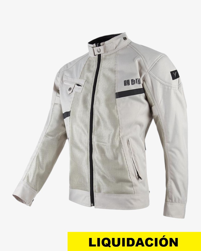 By city chaqueta moto mujer verano Route blanca