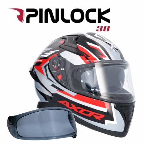 Shiro Casco Moto integral Axor Apex Streak rojo