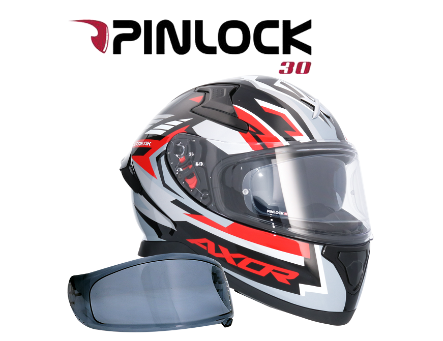 Shiro Casco Moto integral Axor Apex Streak rojo