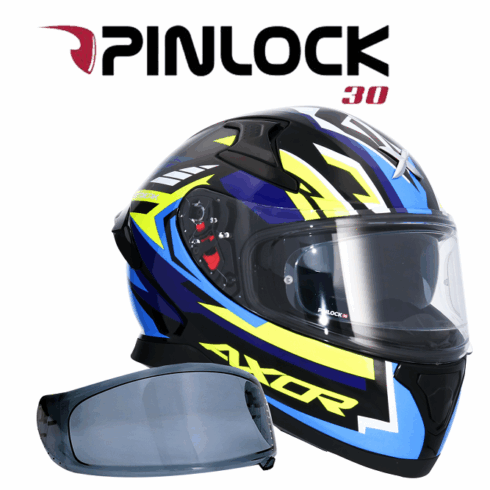 Shiro Casco Moto integral Axor Apex Streak Azul