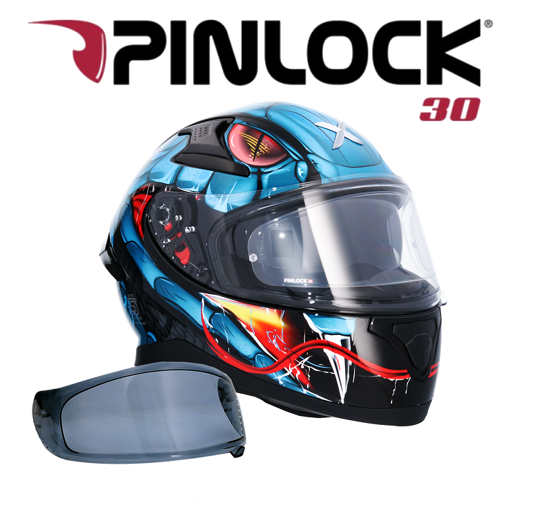 Shiro Casco Moto integral Axor Apex Venomous DV azul