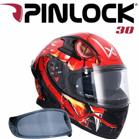 Shiro Casco Moto integral Axor Apex Venomous DV rojo