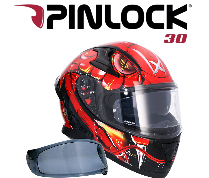 Shiro Casco Moto integral Axor Apex Venomous DV rojo