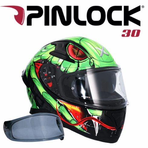 Shiro Casco Moto integral Axor Apex Venomous DV verde