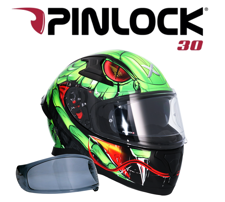 Shiro Casco Moto integral Axor Apex Venomous DV verde