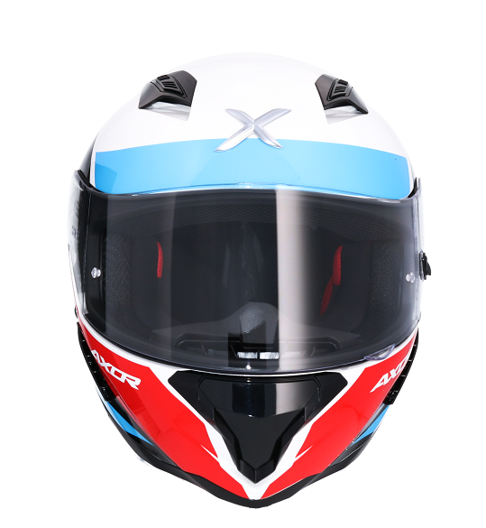 Shiro Casco Moto integral 890 Hunter Axor Turbo azul rojo - Imagen 2
