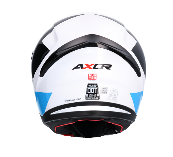 Shiro Casco Moto integral 890 Hunter Axor Turbo azul rojo - Imagen 3