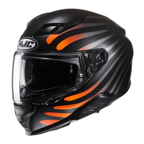 HJC casco moto integral F71 Zen negro naranja MC7SF