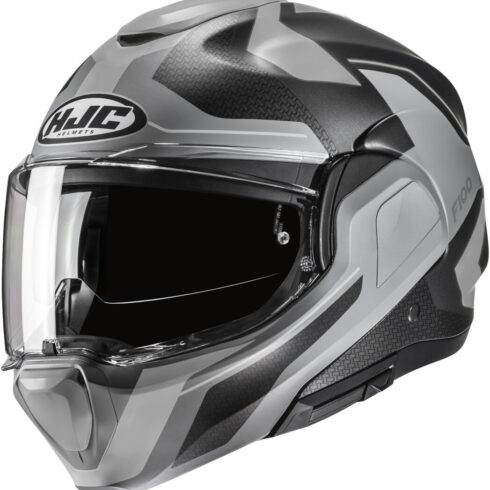 HJC casco moto modular F100 Bios gris negro MC5SF